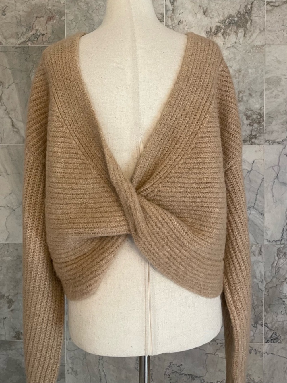 WAYF Ribbed Twist Back Sweater - Picture 6 of 8